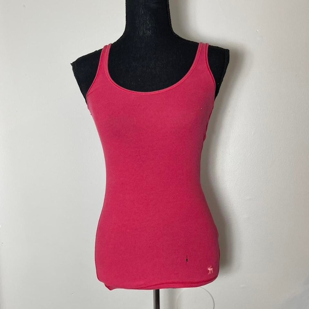 y2k Abercrombie & Fitch pink tank top with iconic moose symbol